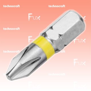 Technocraft PH1 Philips-Bits mit Farbring gelb, 25 mm, 10 Stück
