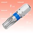 T25 Torx-Bits mit Farbring blau, 25 mm, 10 Stück